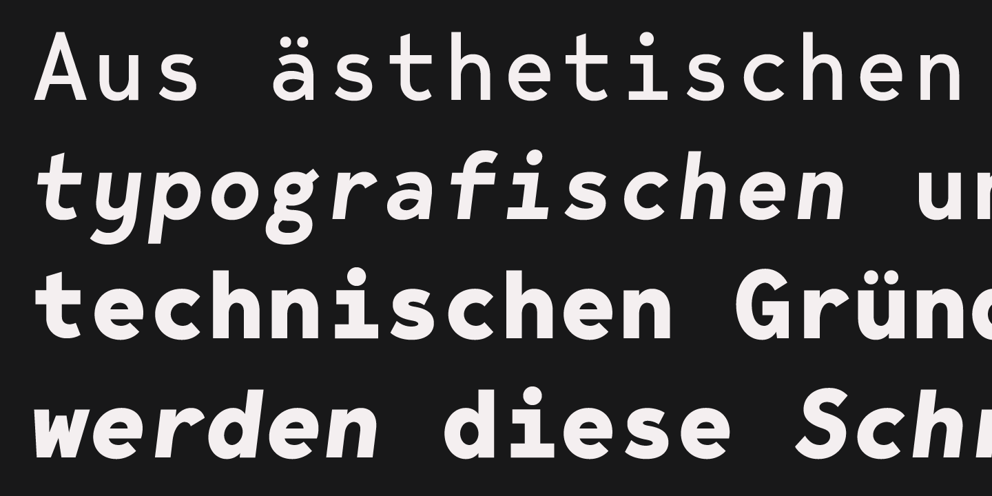 Пример шрифта Bergen Mono Bold Italic